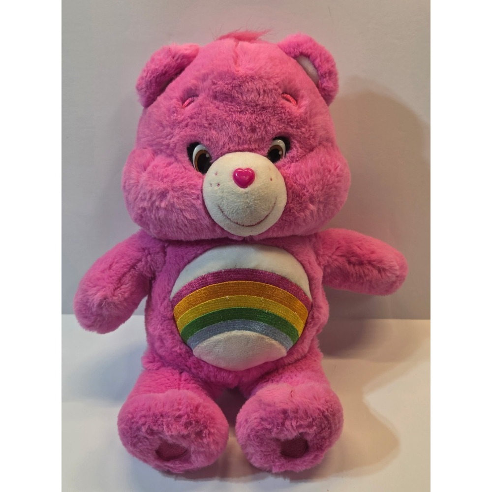 Care Bears Cheer Bear Pink Rainbow Plush 2016 Stuffed Animal 13" Vintage